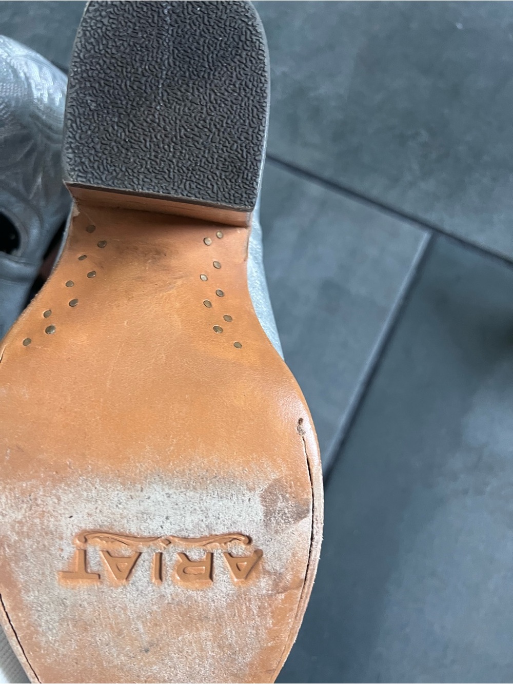 Ariat Dixon X Toe Western Metallic Silver Ankle Boot - Picture 10 of 14